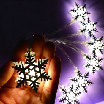 1.5m String Lights 10 LEDs Iron Snowflake LED Christmas Birthday Party Lights Warm White RGB White Creative Party Decorative AA Batteries Powered 1 set