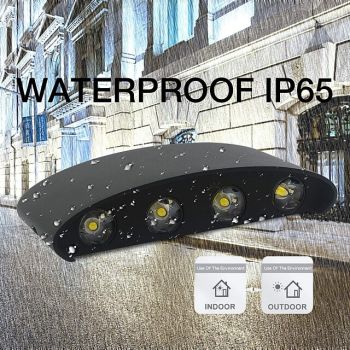 Outdoor LED Wall Light Waterproof IP65 8W Up and Down Lighting Indoor Double-Head Curved Wall Lamp Modern Bedroom Lamp AC85-265V