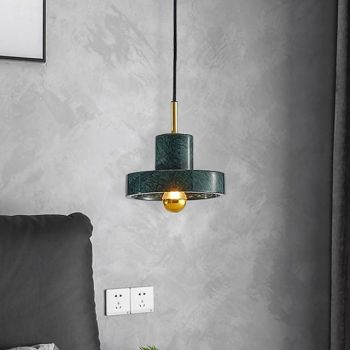 Nordic Bedside Cchandelier Modern Minimalist Bedroom Lamp Restaurant Art Lamp Bar Single Head Marble Copper Lighting