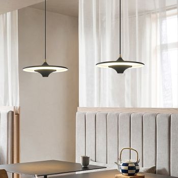 LED Pendant Light 35cm Modern Kitchen Island Light Fixture,Adjustable Pendant Lighting for Kitchen Island,Black Gold Led Chandelier for Dining Room,Bedroom,Mini Pendant Spot Lights (1-Pack)