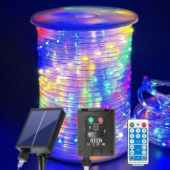 Solar LED Rope Light Outdoor Waterproof with Remote Control, 50M-500Led/100M-1000Led String Light, 8 Modes Extra Long Fairy Lights with Timer  Suitable for Outdoor Camping Garden Terrace, Courtyard