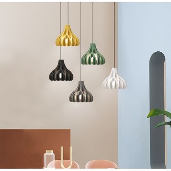LED Pendant Light 22cm Barn Pendant Lamp Coral Macaron Shape Resin 1 Light E27 Ceiling Light Pendant Lamp for Cafe Dining Room Living Room Bedroom Restaurant Hotel 110-240V