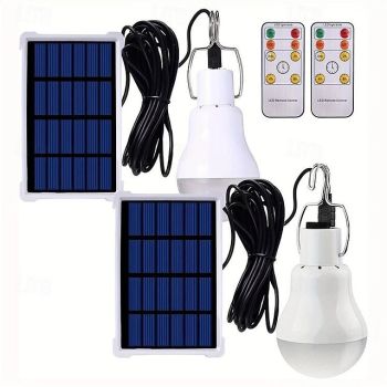 Rechargeable Solar Light Bulbs Chicken Coop Light with Timer LED Solar Lights for Indoor Home, Chicken Coop, Outdoor Camping Lamps for Tent,  Shed Night, Emergency Power Outage and Outside