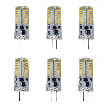 6pcs G4 LED Bi-pin Lights 480Lumens 5W 64LED Beads SMD 3014 12 V
