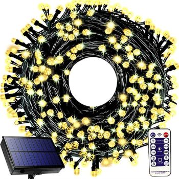 Waterproof Solar Christmas Lights - 30-100M, 300-800 LED String Lights with Remote & 8 Modes for Xmas Tree & Garden Decor Window Decoration