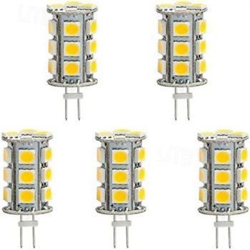 5pcs G4 LED Bi-pin Tower Bulb 18 SMD 5050 3W AC DC 12V for Accent Lights RV Motorhome Caravan