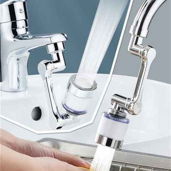 Faucet Extender Mechanical Arm 1080° Water Aerator Nozzle Bubbler for Bathroom Kitchen, Universal Tap Extend Head Sprayer Filter Spout Adapter Attachment Fittings Accessories Bathroom Accessories