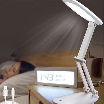 Folding Small Book Light - USB Rechargeable Anti-Blue Light Eye Protection, Clip-On Reading Light, Portable Night Light with Tri-Color Dimming 1PC