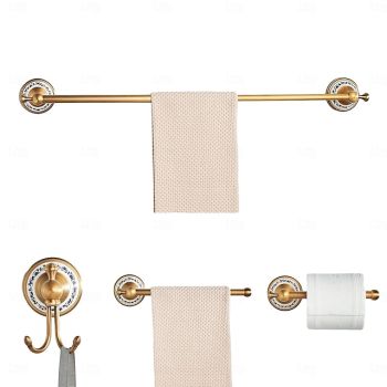 Antique Bronze Bathroom Hardware Set, Brass Adjustable Towel Rack, Toilet Roll Paper Holder, Hand Towel Holder, Hook, Bathroom Accessories Set Wall Mounted Bath Hardware