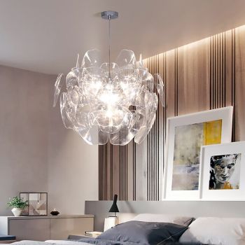 LED Pendant Light 60cm Flower Design Modern Acrylic Chandelier Pendant Lamp Exquisite Ceiling Lighting Decorative Ceiling Light for Living Room Hallway Bedroom