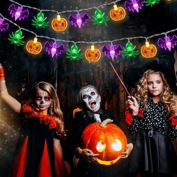 Halloween Decorations String Lights Bats Spider pumpkins String Lamp 3m 20LEDs USB / Battery Powered Ghost Lights for Indoor Halloween Party Garden Porch Outdoor Tree Decor