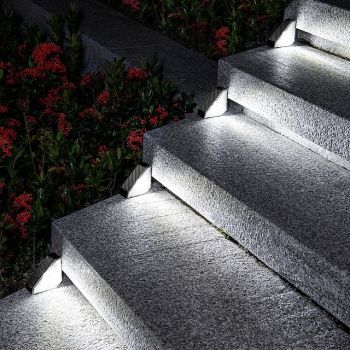 2/4pcs Solar Step Light IP65 Waterproof Outdoor Stair Light Solar Deck Light for Courtyard Patio Garden Walkway Doorway Driveway Porch Lighting