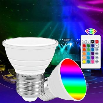 LED Light Cup RGB Remote Control 16-Color Magic Spot Light GU10 Interior Decoration Light E27 Bar Festival Atmosphere