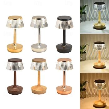 USB Table Lamp Tri-color Beside Lamp Modern Atmosphere LED Touch Night Lights for Bar Coffee Store Bedroom Bedside Indoor Decor Desk Lamp  1PC