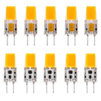 LED Bi-pin Lights 10pcs GY6.35 5W LED Candle Lights LED Corn Lights 500 lm  COB Beads  Warm White White AC/DC 12V Crystal Chandelier Light Source Energy Saving And Environment-Friendly Bulb