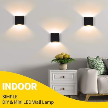 Outdoor LED Wall Sconce Waterproof 6W Up and Down Lighting Indoor Double-Head Modern Light for Bedroom and Bathroom Warm White 90-264V