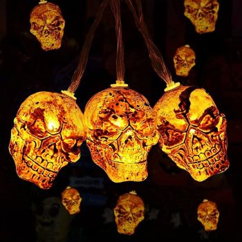 Halloween Skull String lights 1.5m 10LEDs Battery Powered Garden Balcony Patio Haunted House Halloween Party Home Decor