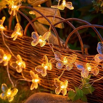 Christmas Fairy String Lights Butterfly Lights Battery Powered 10/20/40LED Wedding Party Home Garden Balcony Window Bedroom Decoration