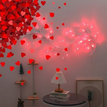 1pc Valentine's Day Love Vine String Lights with Remote Control Control Indoor Bedroom Bar Festival Atmosphere Light String USB or AAA Battery Powered