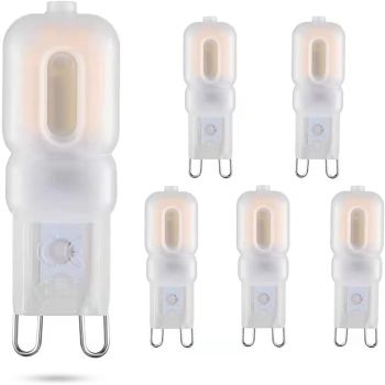 G9 LED Bulb 3000K Warm White/6000K White Light3/5W 30W/50W Halogen Equivalent G9 Bipin Base 360  Beam Corner Bulb for Home Lighting Clear Cover (5Pack)