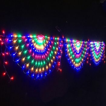 Elegant Wedding Party Reception 3.5M Peacock Mesh Net LED String Lights, IP65 Waterproof Colorful Fairy Garland for Outdoor Party Decor AC110V/220V