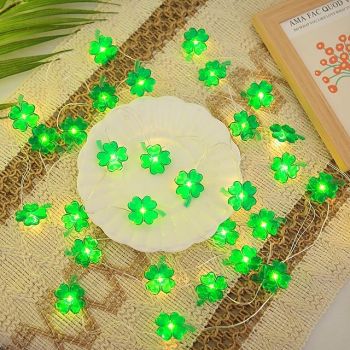 St. Patrick's Led Light String Irish Carnival Green Hat Four-Leaf Clover Decorative Light String