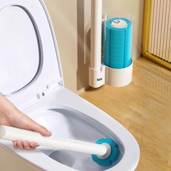 TAILI Disposable Toilet Cleaning System, Disposable Toilet Bowl Cleaner Brush Wands with Holder, Disposable Toilet Brush with Replacement Brush Head Bath Hardware