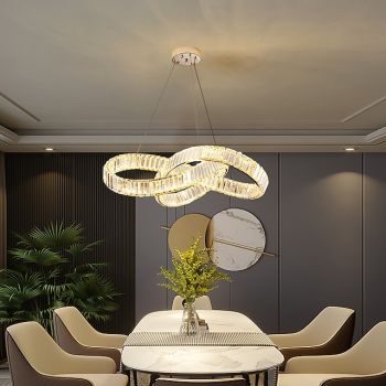 60 cm Unique Design Chandelier Crystal Pendant Light LED Nordic Style Modern Living Room Dining Room 220-240V