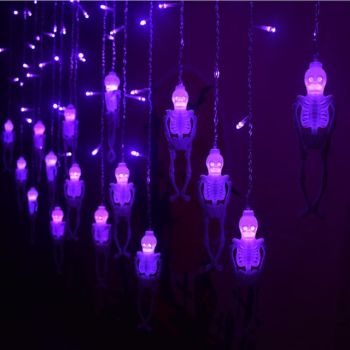 Halloween 3.5M 96Led Droop Light, LED Icicle Fairy Curtain Icicle Light Waterfall House Halloween Party Yard Garden Terrace Decoration Holiday Lights Plug In