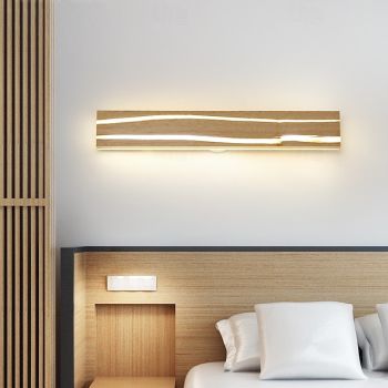 Wooden Wall Light LED Wood Crack Wall Lamp Night Light Headlight 110-240V