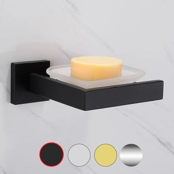 Soap Holder Stainless Steel and ABS with Glass Tray Wall Mounted Bathroom 1pc Painted Finishes, Chrome Electroplated and BrushedBath Hardware