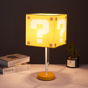 Creative Super Bros Mario Decorative Table Lamp Super Mary Bedroom Square Children's Cartoon Bedside Lamp Question Block Decor Night Light Merchandise