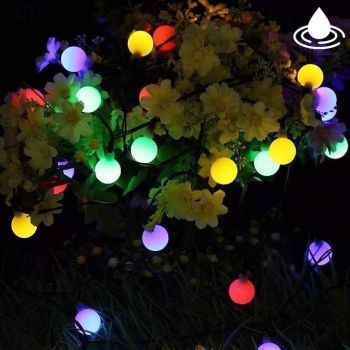 Outdoor Solar String Light Solar LED String Lights Matte Bulb Warm White Colorful White 8 Mode Outdoor Waterproof 7M 50LEDs Fairy Lights Christmas Wedding Holiday Decoration Lights Garden Light