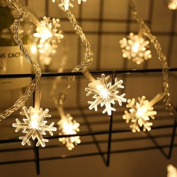 3M 6M 10M Snowflake String Lights Christmas Tree Stars Fairy Garlands Curtain Light Outdoor for Xmas Party New Year's Decor