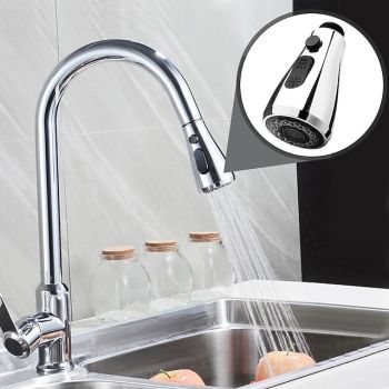 Kitchen Faucet Head Replacement Black Chrome, Pull Out Faucet Sprayer Head Nozzle Attachment Fittings Accessories, Aeration Spray Splash-proof Spout Bathroom Accessories