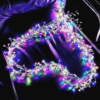 LED String Lights Firecracker Copper Wire Flexible 2M 5M Set Fairy Garland Christmas Holiday Light for Christmas Wedding Holiday Party Room Decoration Warm White Colorful Lamp AA Battery Operated