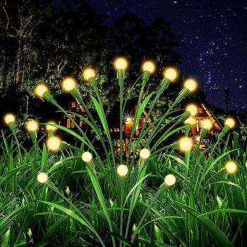 2pcs Solar LED Garden Lights, Solar Firefly Swing Lights 6/8/10LED  Outdoor Waterproof Garden Pathway Landscape Outdoor Decorative Lights for Halloween