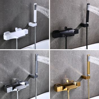 Bathtub Faucet - Contemporary Electroplated Wall Mounted Ceramic Valve Bath Shower Mixer Taps Durable Bathtub Faucet