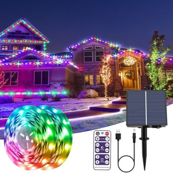 5M 10M USB Charging  Remote Control Solar LED Lamp With Outdoor Lamp Led Lamp With Garden String Lamp Led Solar Street Garden Decoration Wreath Festival Party Atmosphere Lamp 1 set