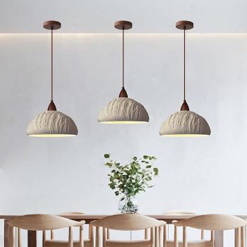 LED Pendant Light Warm White 1-Light 7W Modern Wavy Shape Cement Hanging Lights E26/E27 Mini Concrete Industrial Home Decor Ceiling Chandeliers Dining Room Kitchen Lighting Fixture 110-240V
