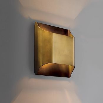 Brass Wall Sconce: Minimalist Curved Design - Bedroom, Hallway Lighting
