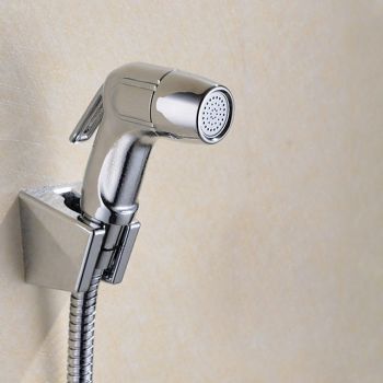 Multifunction Bidet Faucet with Holder Chrome Toilet Handheld Bidet Sprayer Self-Cleaning Contemporary Silvery Hygienic Wash