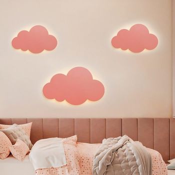 Nursery Wall Sconces for Baby Room White Cloud Night Light Cloud Shape LED Fixture Bedroom Lighting