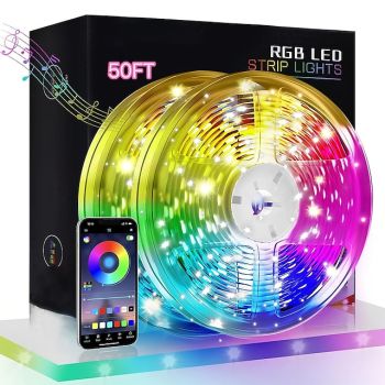 30M LED Strip Lights for Bedroom – RGB Permanent Strip Lights with Remote & App Control for Room and Home Party Decoration