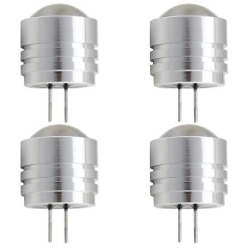 G4 LED Light Bulbs G4 Bi-Pin Base 1W 10W Halogen Bulb Equivalent LED Bulbs for Landscape Ceiling Under Counter Puck Lighting DC12V 1 LED COB Chips 4 Pack