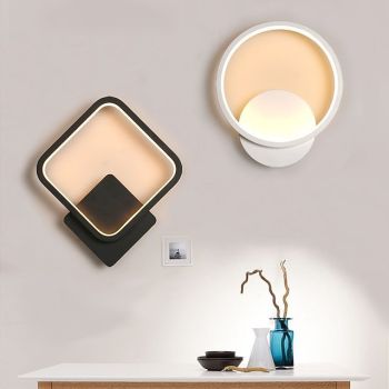 Lightinthebox Silicone LED Wall Lamp Round Square 8W 2-in-1 Household Wall Lamp with Switch EU / US Plug is Suitable for Bedroom Study and Restaurant