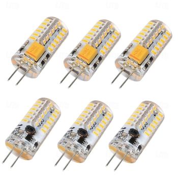 G4 LED Bulbs AC/DC 12V JC Bi-Pin Base Light Bulbs 3W Equiavlent to 30W Halogen Bulb White Warm White Red Blue Green 6Pcs
