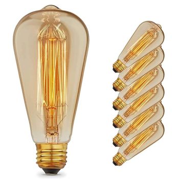 6pcs 4pcs Vintage Edison Bulb E27 St64 40W Chandelier Pendant Lights 220V Lamp Incandescent Light Rope Lamp Holder E27