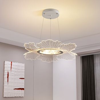 LED Pendant Lights 42/52 cm 3000-6000 1-Light Lotus Leaf Acrylic Chandelier Lamp Modern Contemporary Style Kitchen Dining Home Bar Light 110-120V 220-240V