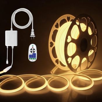 COB LED Strip Lights, 3-40 Meters Strip Lights IP65 Waterproof 288 LEDs/m Super Bright White LED Strip with 24-Key IR Remote Suitable for Bedroom, Kitchen, Outdoor Decoration, Flexible Tape Lights